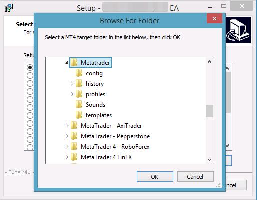 For earlier Windows versions the typical MetaTrader installation location could be C:\Program Files\BrokerSpecificName\ but you may have selected something else while