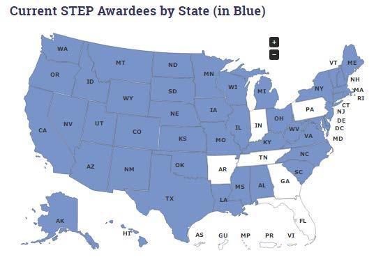 STEP Program STEP awards federal dollars to states and territories to fund eligible small business export development activities including to TPP countries FY 2016 Awards by State STEP-supported