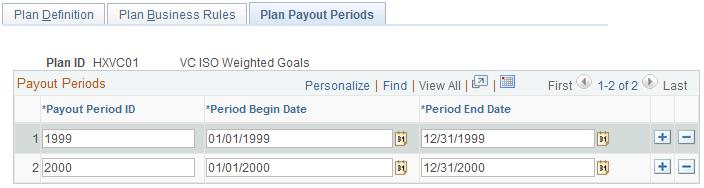 Chapter 4 Setting Up Variable Compensation Plans You can add and delete values to reflect the rules for each plan that you set up with the Empl VC Record plan member rule.