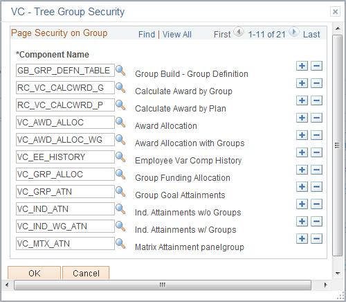 Setting Up Plan Membership Chapter 5 Navigation Click the Component Security icon to the left of the user ID on the Group Tree Security page.