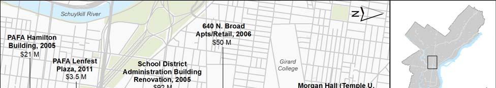 Figure 4 Map of Selected North Broad Street Development Projects Representing $1.
