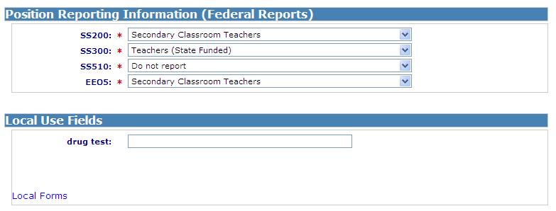 Entering the Position Reporting Information SS-200 - The state-required Public School System Full Time Personnel Report.