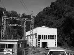 Montecristo power house and substation. El Canadá electric substation is located next to the power house of El Canadá powerhouse.