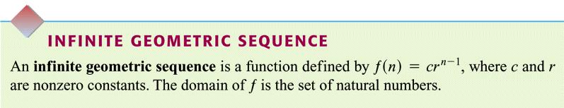 What are Geometric Sequences? (cont.) If the points of a sequence do not lie on a line, the sequence is not arithmetic.