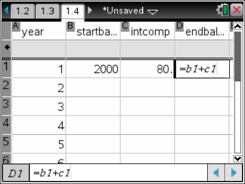 5 Compound Interest Now let s build a spreadsheet that shows how the investment account balance will grow under the compound interest plan. Step 1. Step 2. Step 3. Open a new Lists & Spreadsheet page.