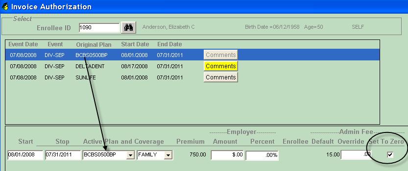 Creating the Invoice Authorization Benefits Module Retiree and COBRA Insurance Invoice Authorization The Invoice Authorization window is used to select the continuation coverage the enrollee elected.
