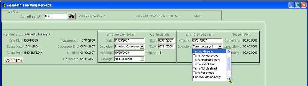 Receipting COBRA/Retiree Payments Payments by the COBRA/Retiree participant are receipted using SMART Finance.
