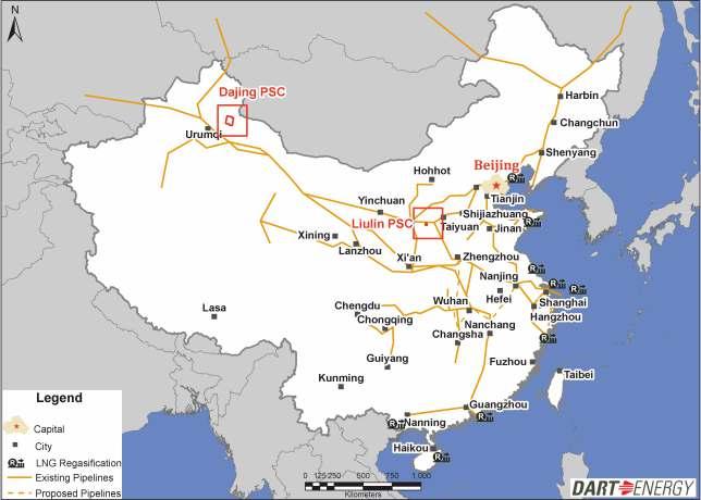 7.2 China Dart Energy holds interest in two CBM Production Sharing Contracts in