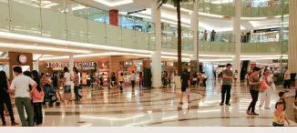 community malls located in cities with dense population Malls have an