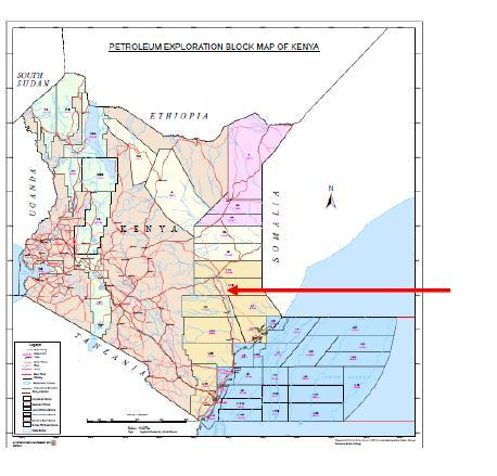 Block Map of Kenya: Arrow Showing Location of Block L1B