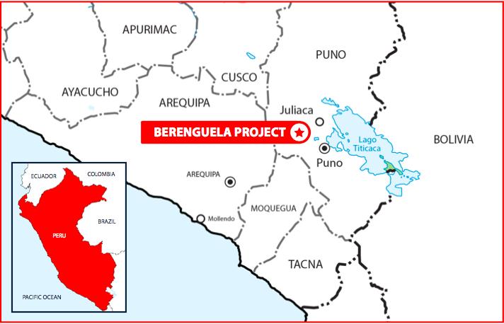 Berenguela Project Location: Puno Department of Peru As outlined in the ASX announcements released on 9 January 2018 and 30 January 2018, the Company was pleased to advise an 80% overall increase in