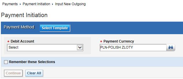Input New Outgoing select it if you want to create your payments manually.