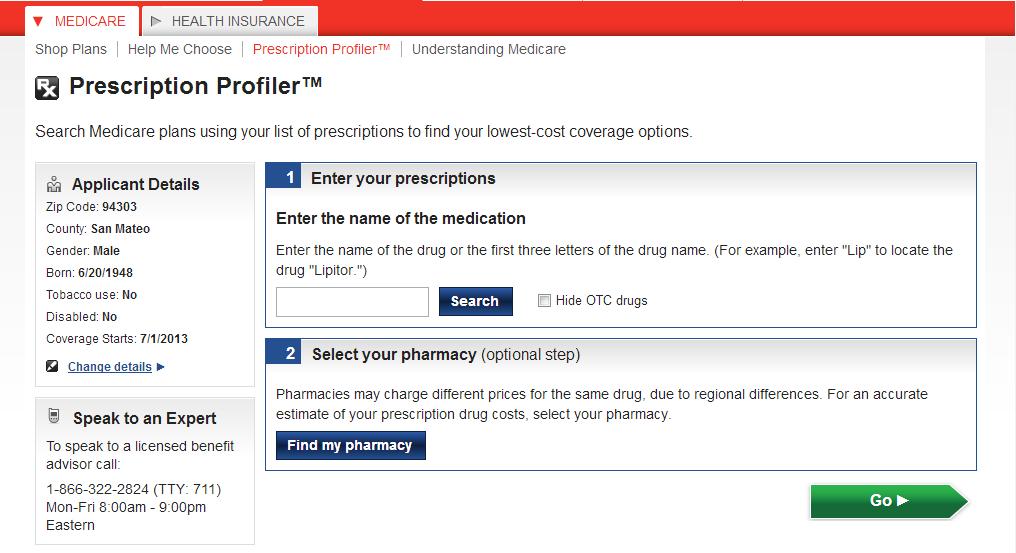 Decision Support Tools Prescription Profiler Medicare.OneExchange.