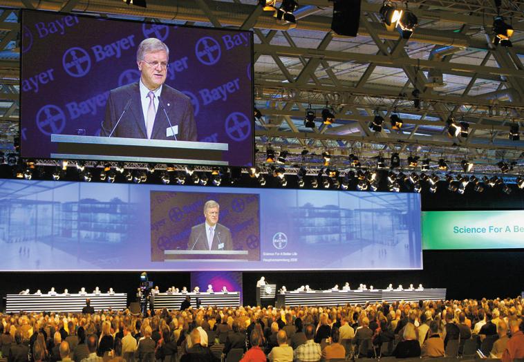 40 Bayer Stockholders Newsletter Report on the Annual Stockholders Meeting Discussion with the stockholders representatives: The Bayer Cross shines ever brighter At the Annual Stockholders Meeting,