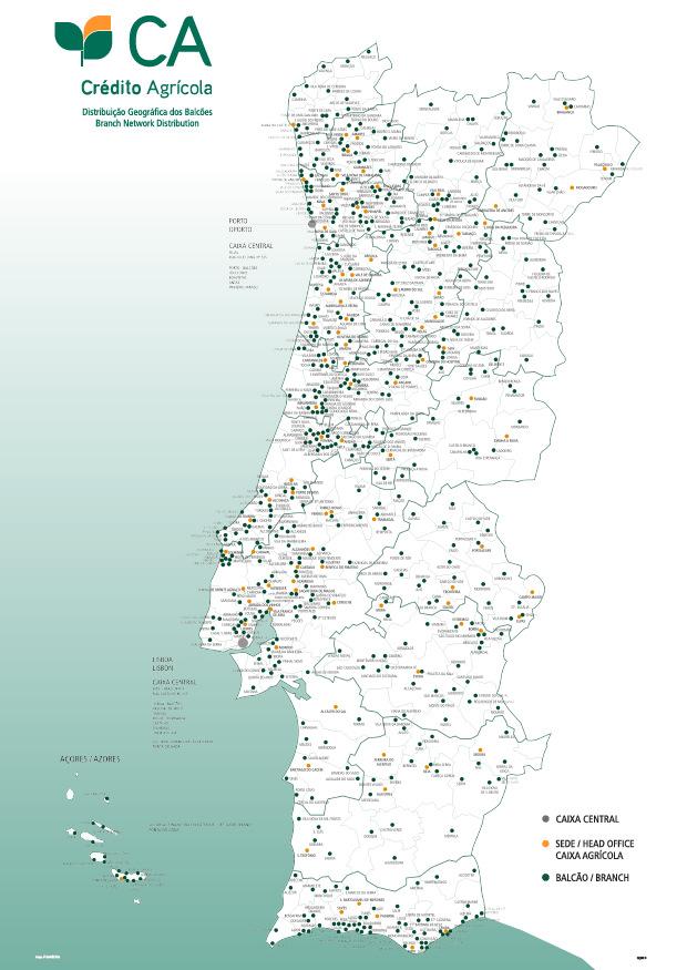 Geographic Distribution h Only 11 branches in Lisbon and Porto, Portugal s largest cities; h The