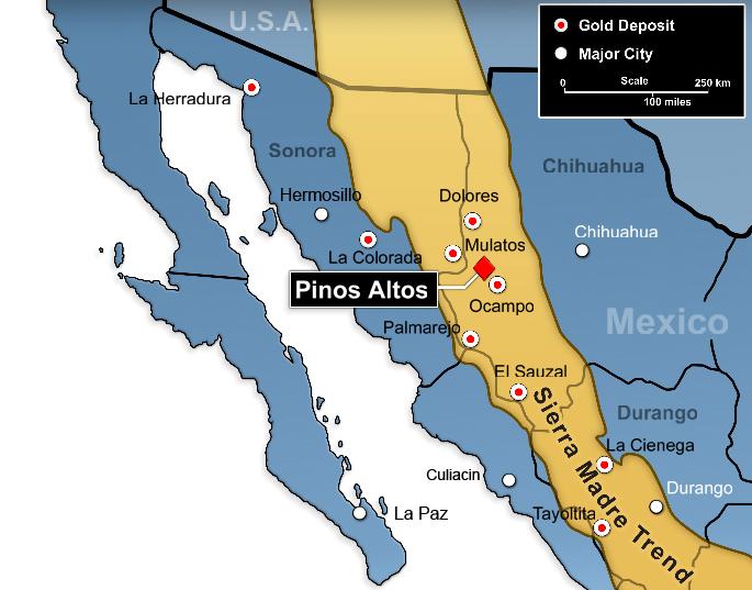 PINOS ALTOS MEXICO Growing Gold and Silver Resource Indicated gold resource of 12.5 million tonnes at 3.9 g/t, or 1.6 million oz Inferred gold resource of 3.2 million tonnes at 5.