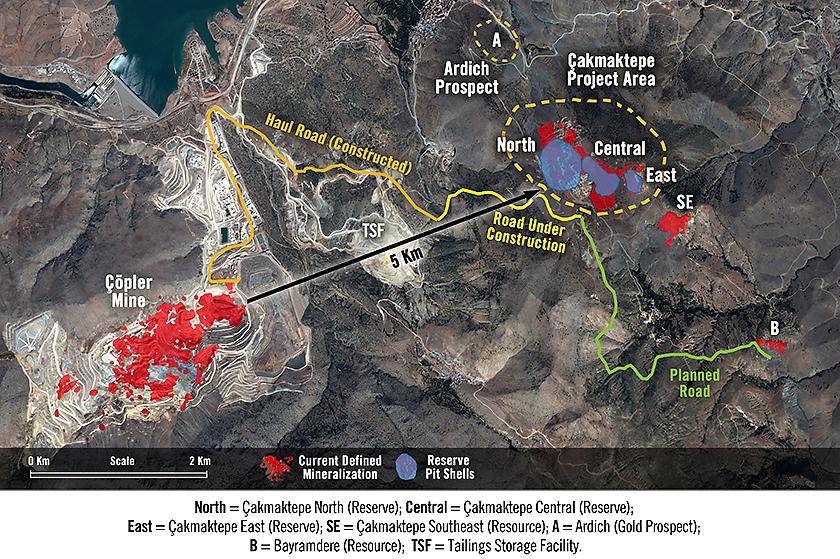 Çakmaktepe Central Adds to Production Profile Leveraging Existing Infrastructure Çakmaktepe maiden Mineral Reserve of 176,000 contained gold ounces in oxide ore and a 70% increase to Measured &