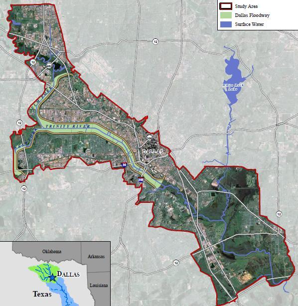 Two (2) Federal Projects in the Floodway Dallas Floodway In study
