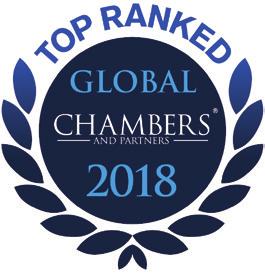 MARKET RECOGNITION Chambers Global 2018 ranked Cliffe Dekker Hofmeyr among the leading South African law firms with 38 partners recognised as leaders in their fields of expertise, and 18 areas highly