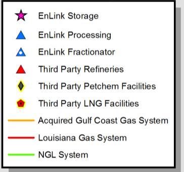 Acquired gulf coast assets from Chevron for $235 MM in November 2014 ~1,400 miles of natural gas pipelines spanning from Port Arthur, TX to the Mississippi River ~11 Bcf of natural