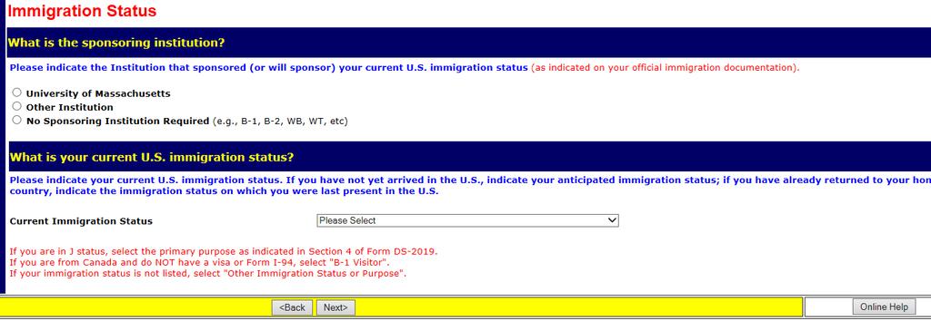 Step 13: Time Spent in the US Enter the arrival date into the US for this current visa and the expiration date/departure date (prior visa information will be entered later) This visit means their