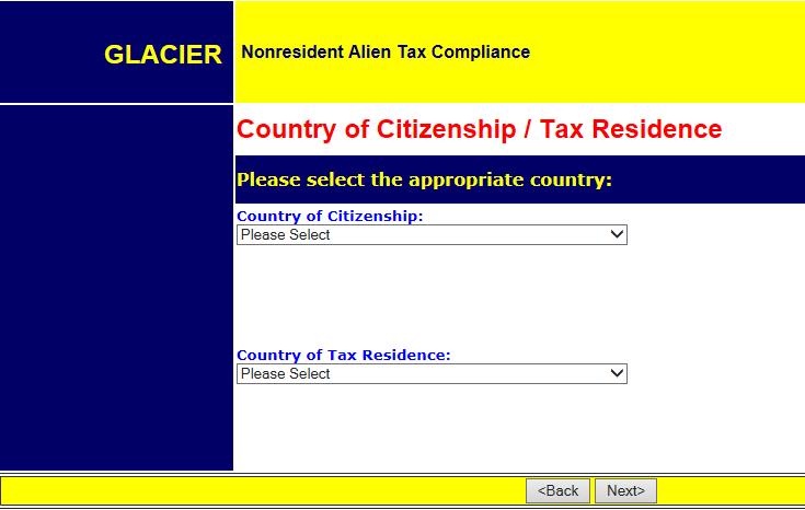 STEP 7: Select your country of Citizenship/Tax Residency from the dropdowns. Please do not select the United States.