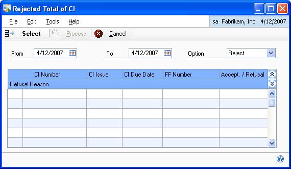 PART 1 SETUP AND CARDS 2. Enter the date range to select the invoices from in the From Date and Up To Date fields.