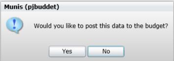 Once satisfied with the information that will be posted, choose to post the data by answering yes to the pop-up message.