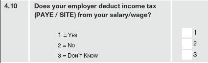 employees with basic benefits. economically active and were working for someone for pay in the seven days prior to the interview and who were employees. 3 = Do not know Question 4.