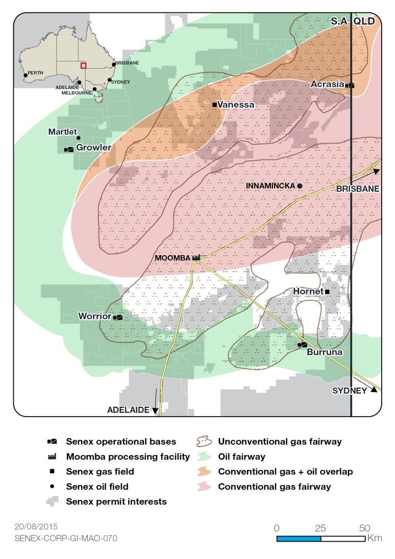 Cooper Basin oil business A self-funding, focused work program Pursuing oil opportunities on the flanks of the Cooper Basin, leveraging dispersed operational presence Very large, operated land area