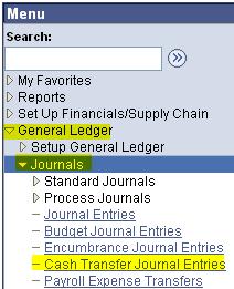 Navigation to the Standard Journal Entry Pages From the Finance System Production homepage, select General Ledger Journals Standard Journals Define Standard Journal Entry. 3.