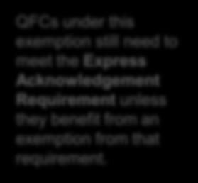 QFCs Exempt from the Contractual Restrictions Exemption for QFCs with No Cross-Defaults or Credit Support Transfer Restrictions.