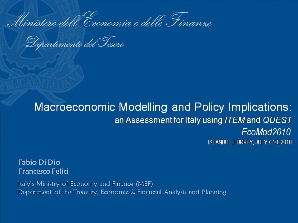 Macroeconometric Modeling