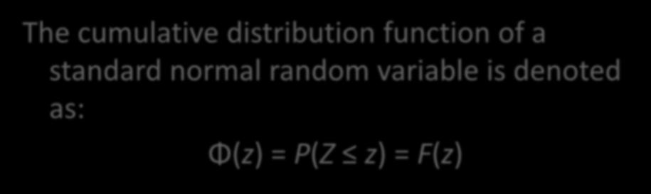 random variable is denoted as: Φ(z) = P(Z z) = F(z) John Wiley