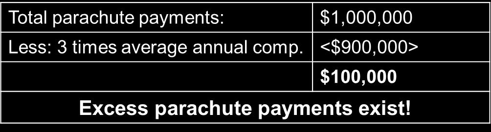 Example 1. First, determine whether excess parachute payments exist 2.
