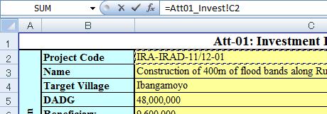 Step 2: Go the other sheets where the data that you want to quote. In this example, go to Att01_Invest.