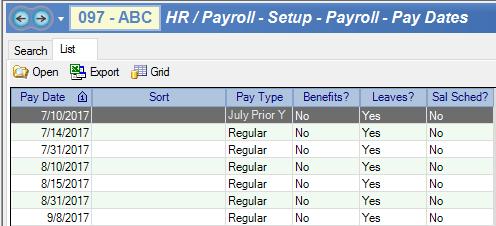 return to office PAYCHECK SORT Enter Pay Check Sort Information for FY19 Go to HR/Payroll Setup Payroll - Pay Dates Open each