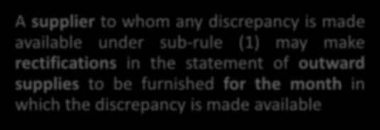 Rectification of Discrepancy A supplier to whom any discrepancy is made available under sub-rule (1) may make