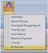 You will be returned to the add receipt screen where you can add another miscellaneous receipt.