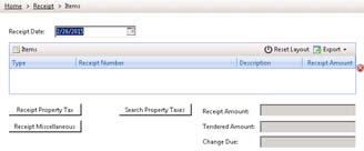 Receipts Choose Search Property Taxes Use the search view of