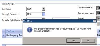 Click Next to continue Import Property Tax Payments The property tax records are pulled into the payments grid.