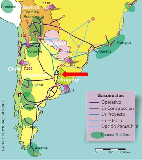 Is there a market? Uruguay LNG imports on hold Uruguay, Argentina and Brazil have gas deficits Uruguay s new Punta del Tigre power plant on outskirts of Montevideo will consume ~0.