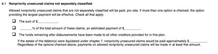 Part 5: Treatment of Nonpriority Unsecured Claims 5.