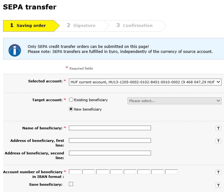 How can I carry out a SEPA transfer? On the Orders, transfers page, click on the SEPA transfer menu option. 3.