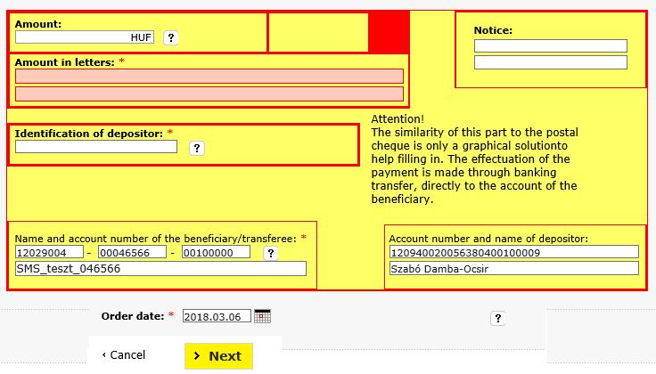 - 27 - How can I pay cheques? On the Transfer, conversion page, click on the Cheque payment menu option. Here you can transfer cheques in a simplified form.