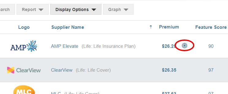 4.2 VALIDATE QUOTE There is an icon next to the premium for quotes that can be validated, meaning the premium seen will be directly matched to the quote from the insurer s quoting system.