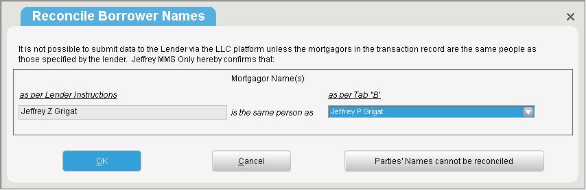 Accepting Amendments to Mortgagor Name 1) To view the details of the Mortgagor Name amendment, go to Tab G and click on [Update Data].
