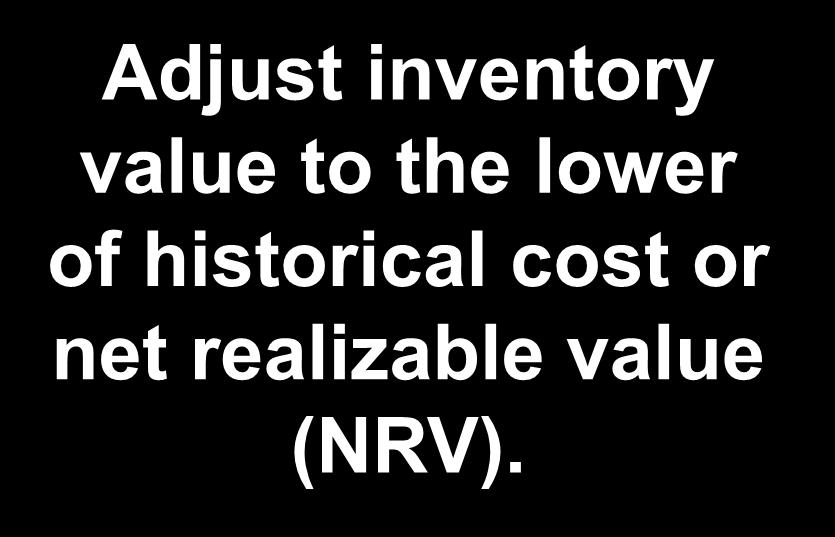 LCNRV and Other Write- Downs of Inventory Obsolescence