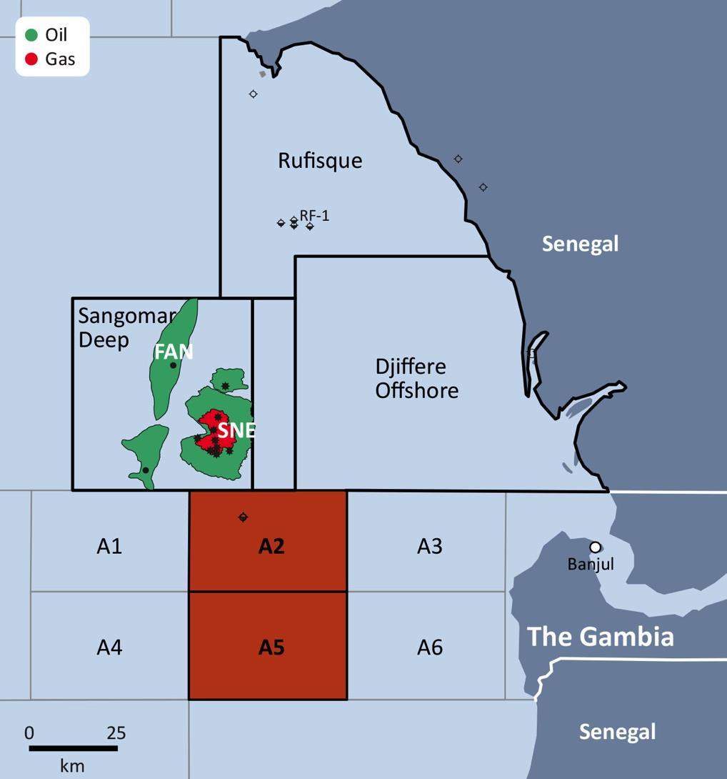 FAR in The Gambia Blocks A2 and A5 highly prospective following the discovery of the SNE oil field to the north, offshore Senegal FAR Farmed in to the blocks in March 2017 80% equity and Operator FAR