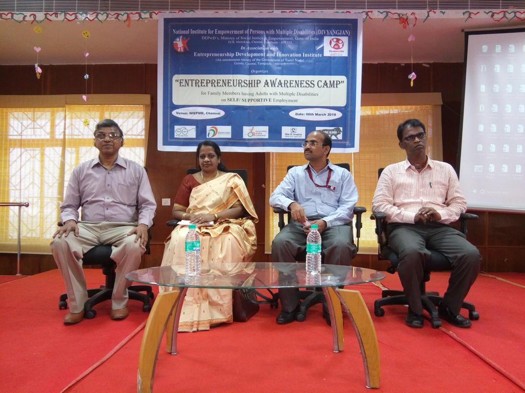 Page 23 ENTREPRENEUR AWARENESS CAMPS NIEPMD - NATIONAL INSTITUTE FOR EMPOWERMENT OF PERSONS WITH MULTIPLE DISABILITIES One day Entrepreneur Awareness Camp was conducted at